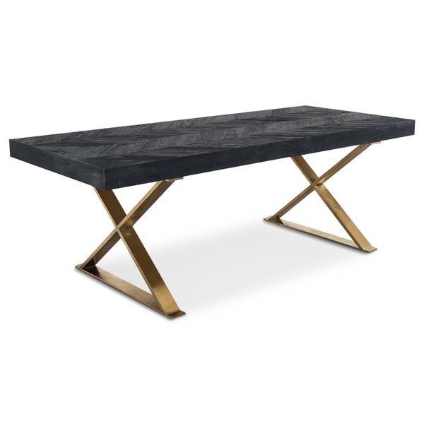 Bordeaux Dining Table with Brass X-Legs