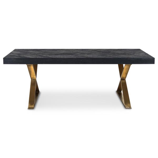 Bordeaux Dining Table with Brass X-Legs