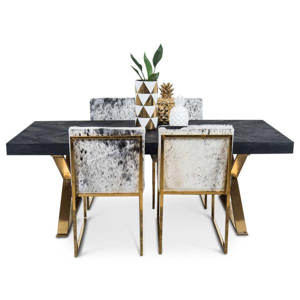Bordeaux Dining Table with Brass X-Legs