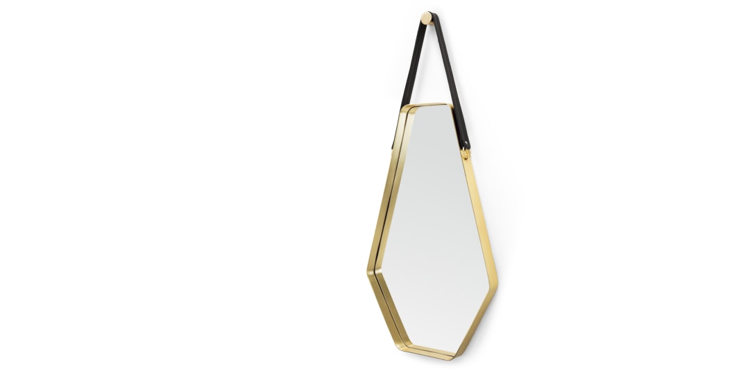 CORA LARGE MIRROR 45 X 100 CM, BLACK AND GOLD