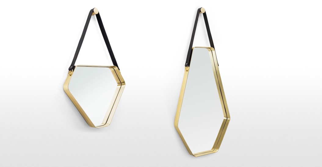 CORA LARGE MIRROR 45 X 100 CM, BLACK AND GOLD